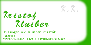 kristof kluiber business card